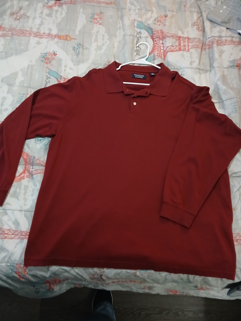 Croft & Barrow Men's Long-Sleeve Polo Shirt - Brick Red
